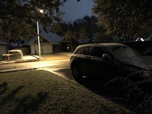 snow on a car