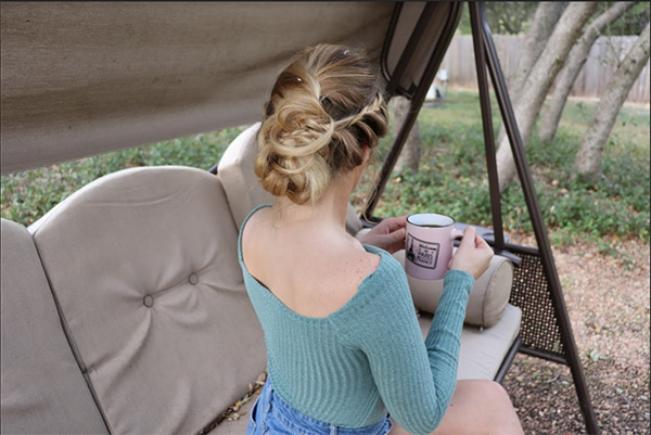 Young girl with pretty blond hair.