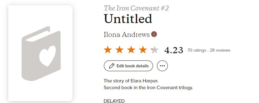 A Goodreads listing for Iron and Magic 2 showing 28 reviews and 70 ratings.