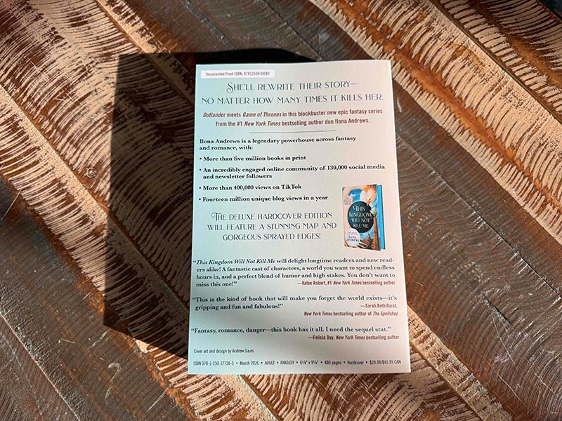 Back cover of the This Kingdom ARC