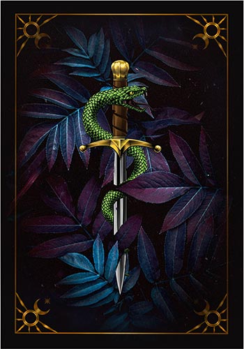 The snake with the dagger mockup.