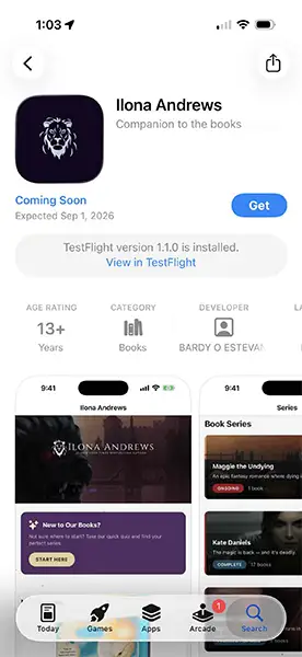 Image of the app preorder in the app store