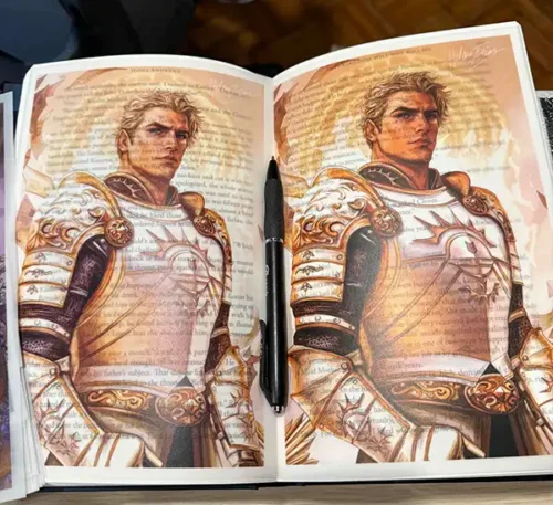 Lord Arvel is placed into a book.  Oh no, he is orange!